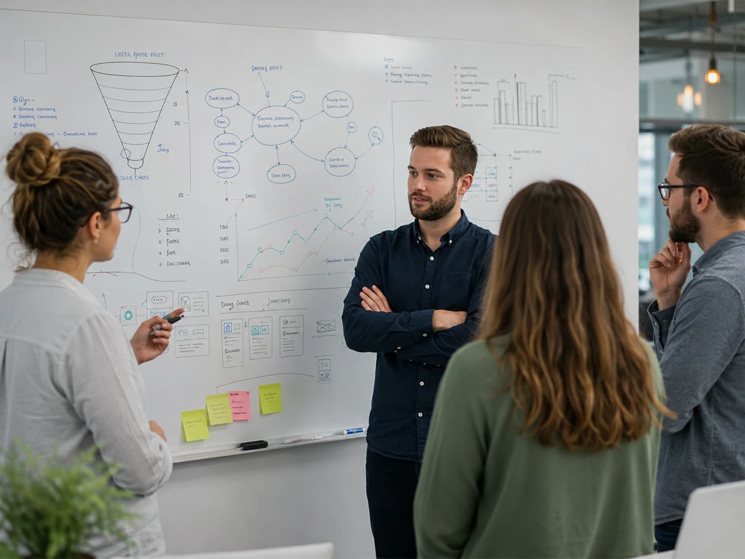 Team reviewing search performance and keyword strategy
