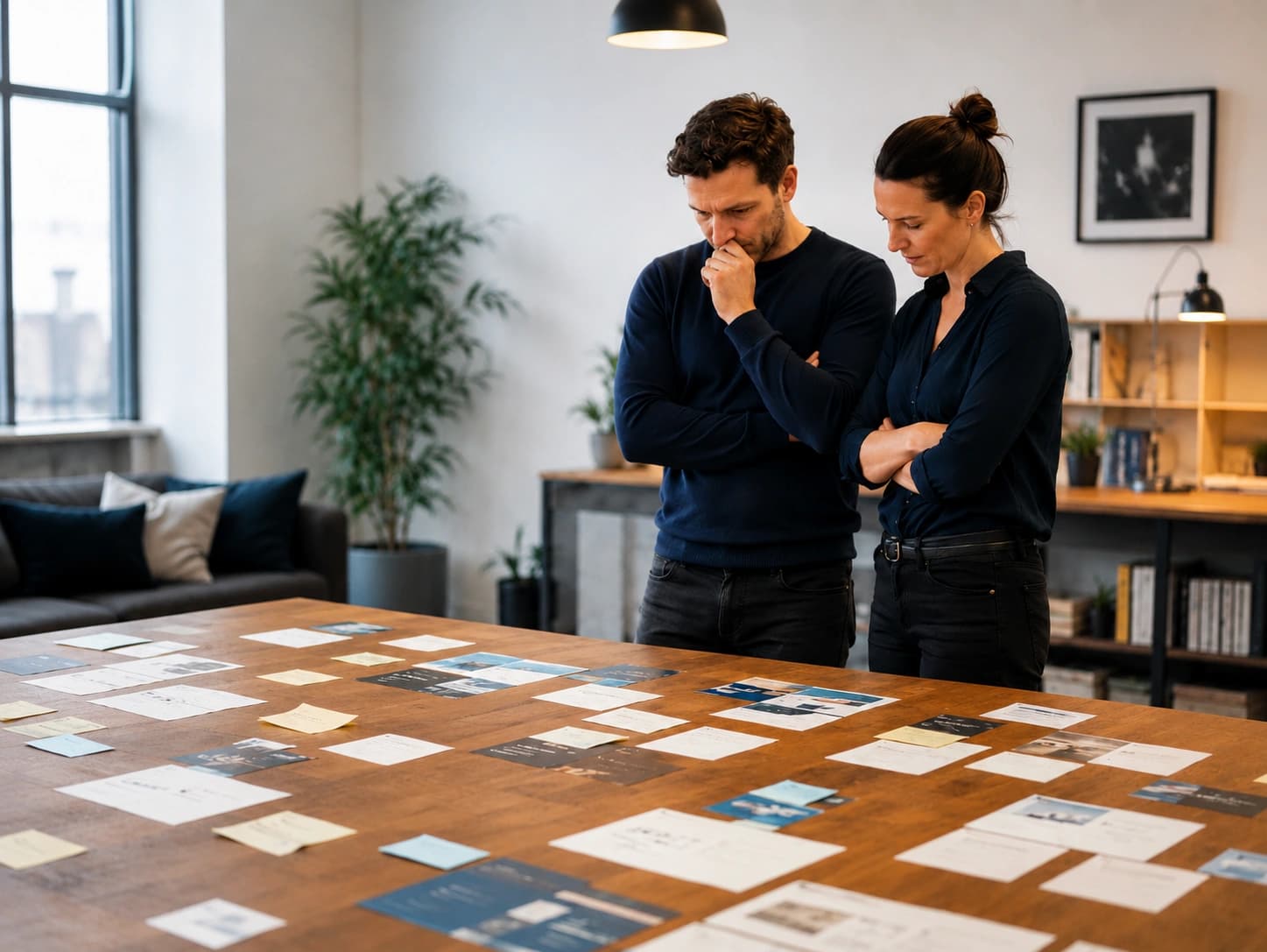 Team collaborating over a laptop in a modern office